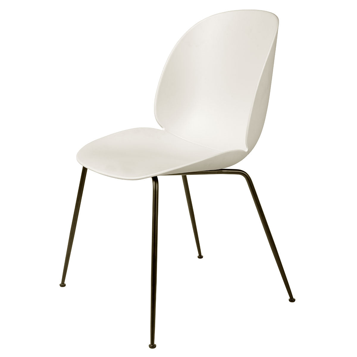 Beetle Plastic Chair Metal Base | Alabaster White Plastic Shell