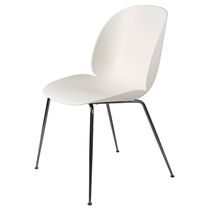 Beetle Plastic Chair Metal Base | Alabaster White Plastic Shell