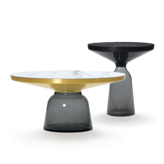 Bell Coffee Table | Quartz Grey Glass Base