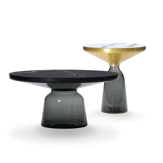 Bell Side Table | Quartz Grey Glass Base