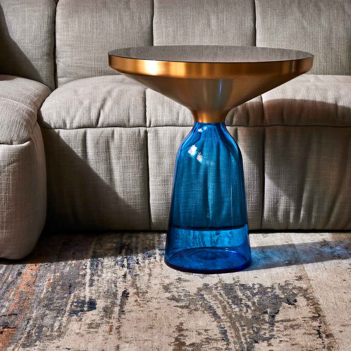 Bell Side Table | Montana Blue Glass Base
