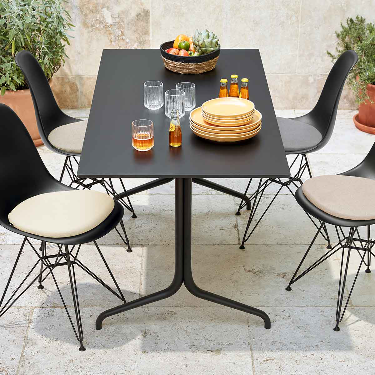 Belleville Rectangular Table | Black Top and Base