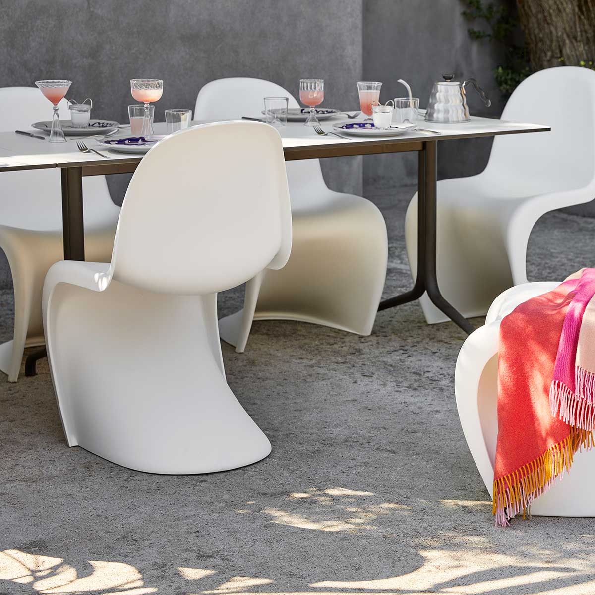 Belleville Rectangular Table | White Top and Black Base