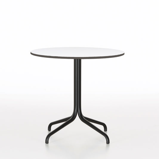 Belleville Round Bistro Table | White Top and Black Base