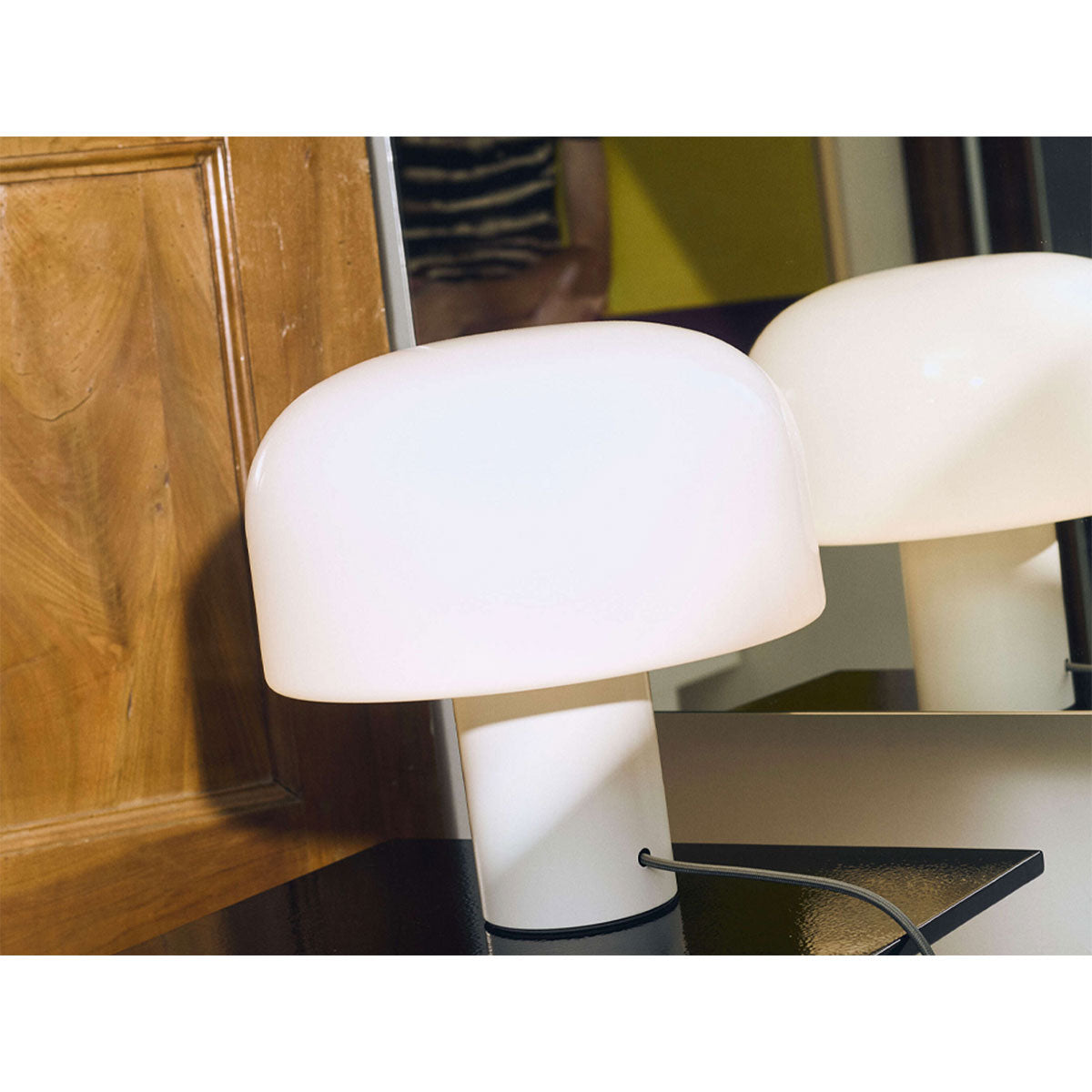Bellhop Glass T Table Lamp | White