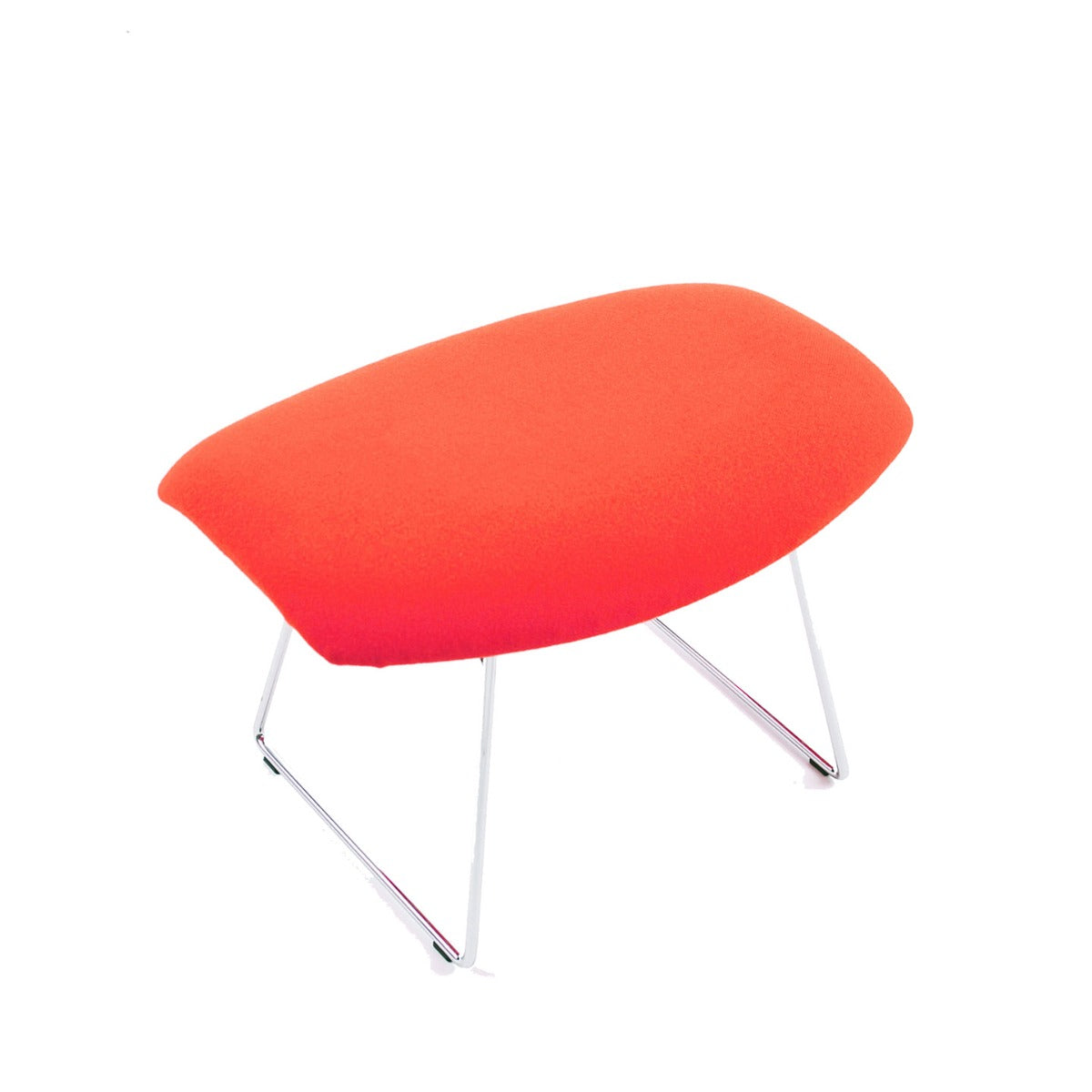 Bertoia Footstool | Divina 562 Dark Orange Wool Upholstery
