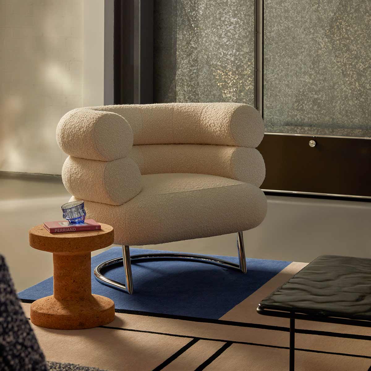 Eileen Gray Bibendum Chair | Ivory 001 Karakorum Fabric