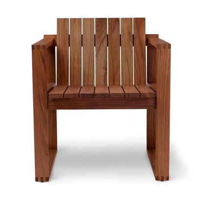 BK10 Outdoor Dining Chair | Untreated Solid Teak Frame