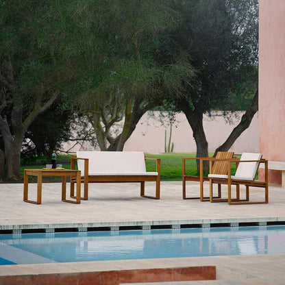 BK11 Outdoor Lounge Chair | Untreated Solid Teak Frame