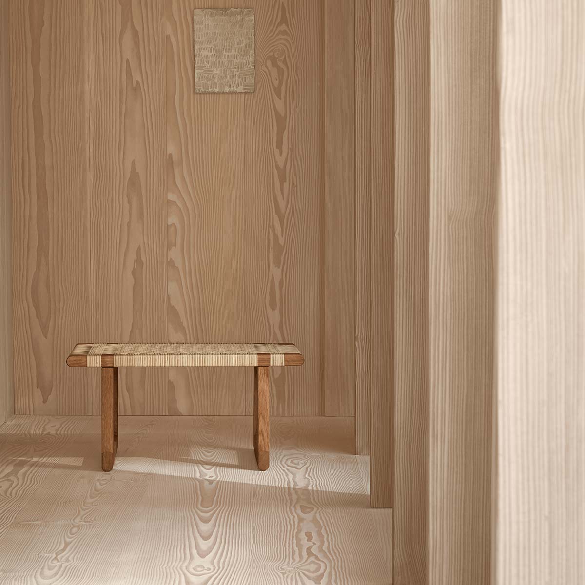 BM0489S Table Bench | Woven Paper Cord Seat