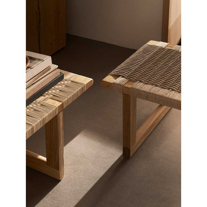 BM0489S Table Bench | Woven Paper Cord Seat