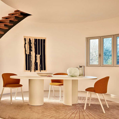 Bol Dining Table | Matt Lacquered Talc