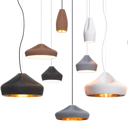 Pleat Box 36 LED Pendant Light | White Ceramic Shade and Rose