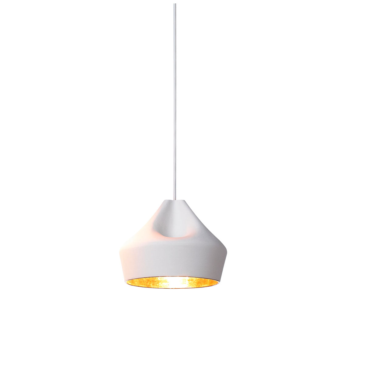 Pleat Box 24 LED Pendant Light | White Ceramic Shade and Rose