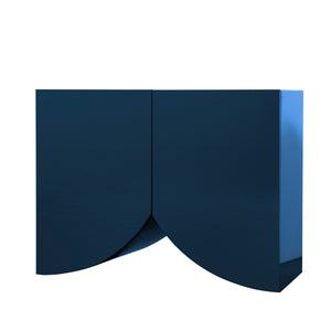 Bridges Cabinet Curtain | Small in Blue Gloss Lacquer