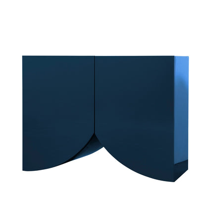 Bridges Cabinet Curtain | Small in Blue Gloss Lacquer