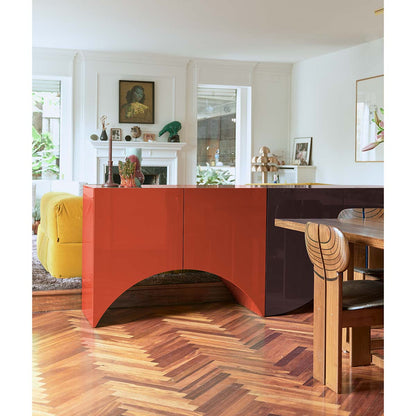 Bridges Cabinet Arch | Small in Red Gloss Lacquer