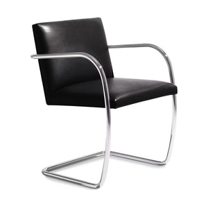 Brno Armchair Tubular Bar | Leather VPBLK Black