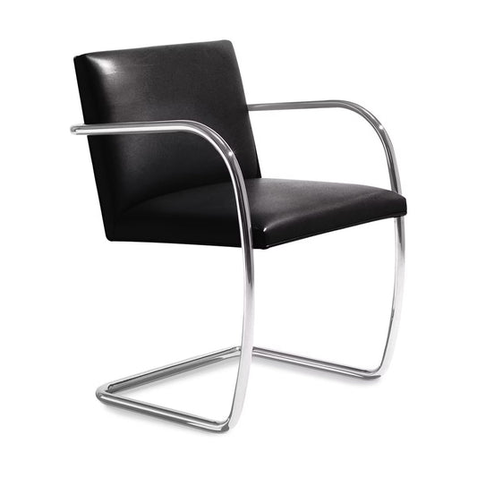Brno Armchair Tubular Bar | Leather VPBLK Black