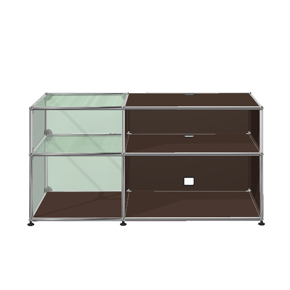 USM Glass Media Unit | Brown Lacquer Panels