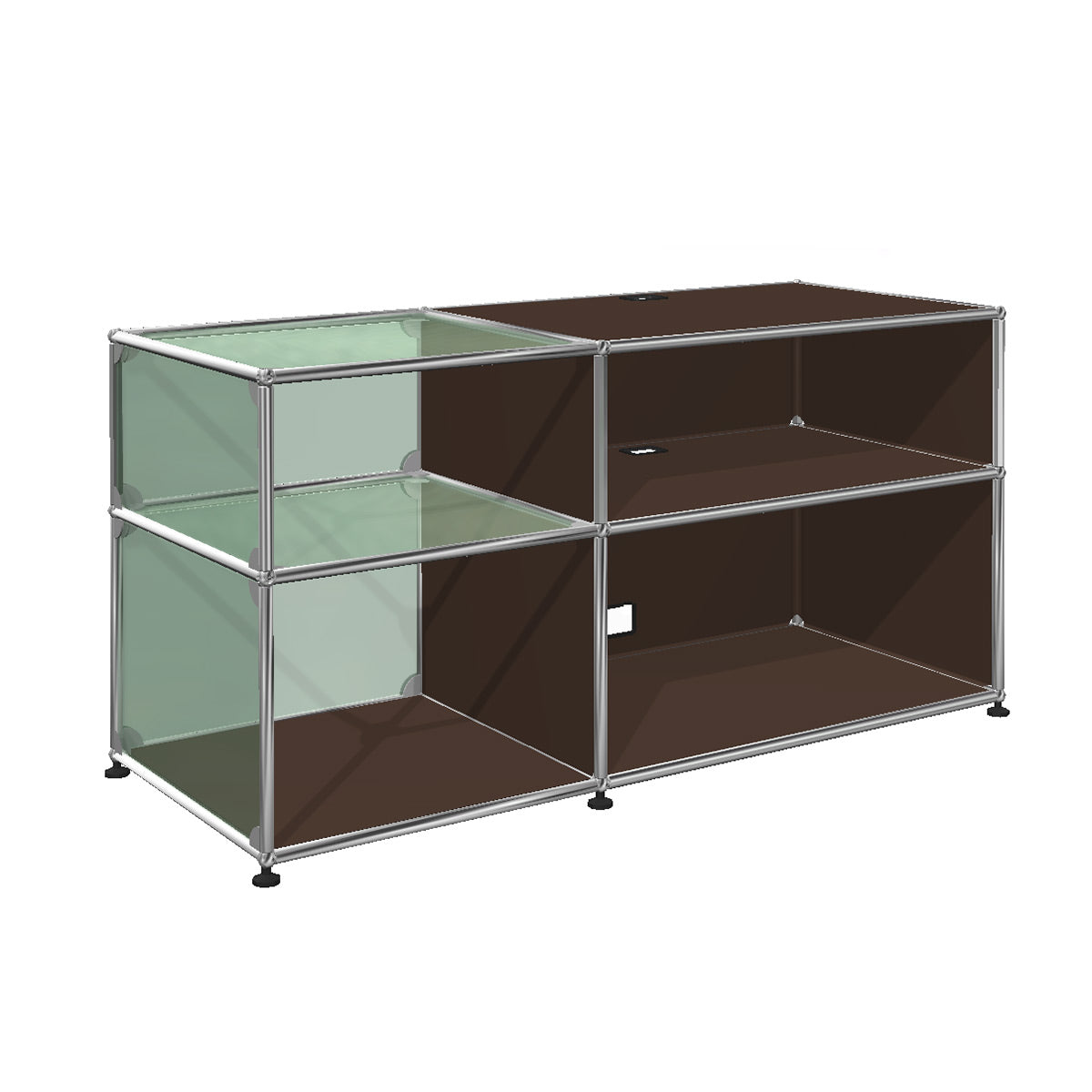 USM Glass Media Unit | Brown Lacquer Panels
