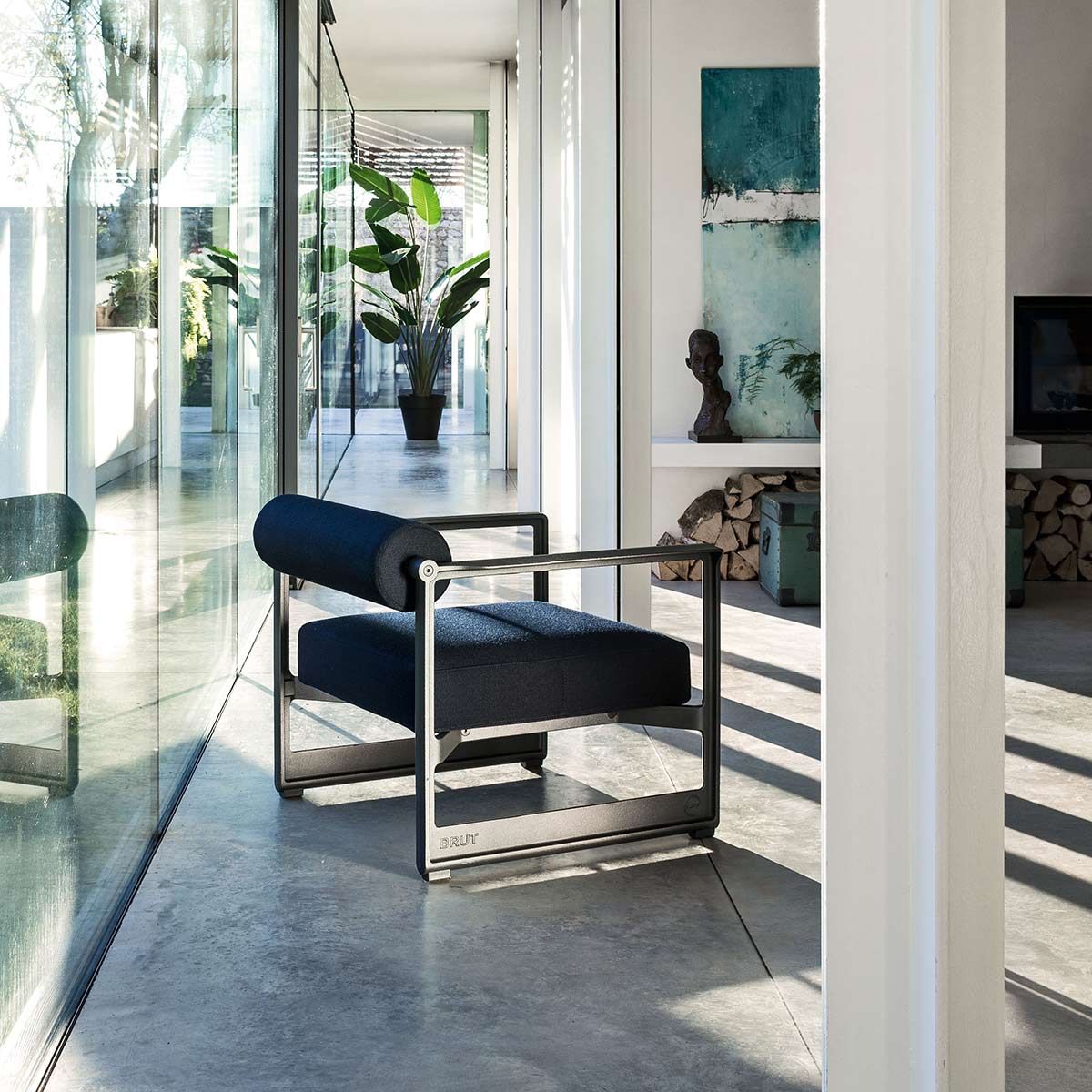 Brut Lounge Chair | Pale Grey Divina Melange 120 Seat and Back
