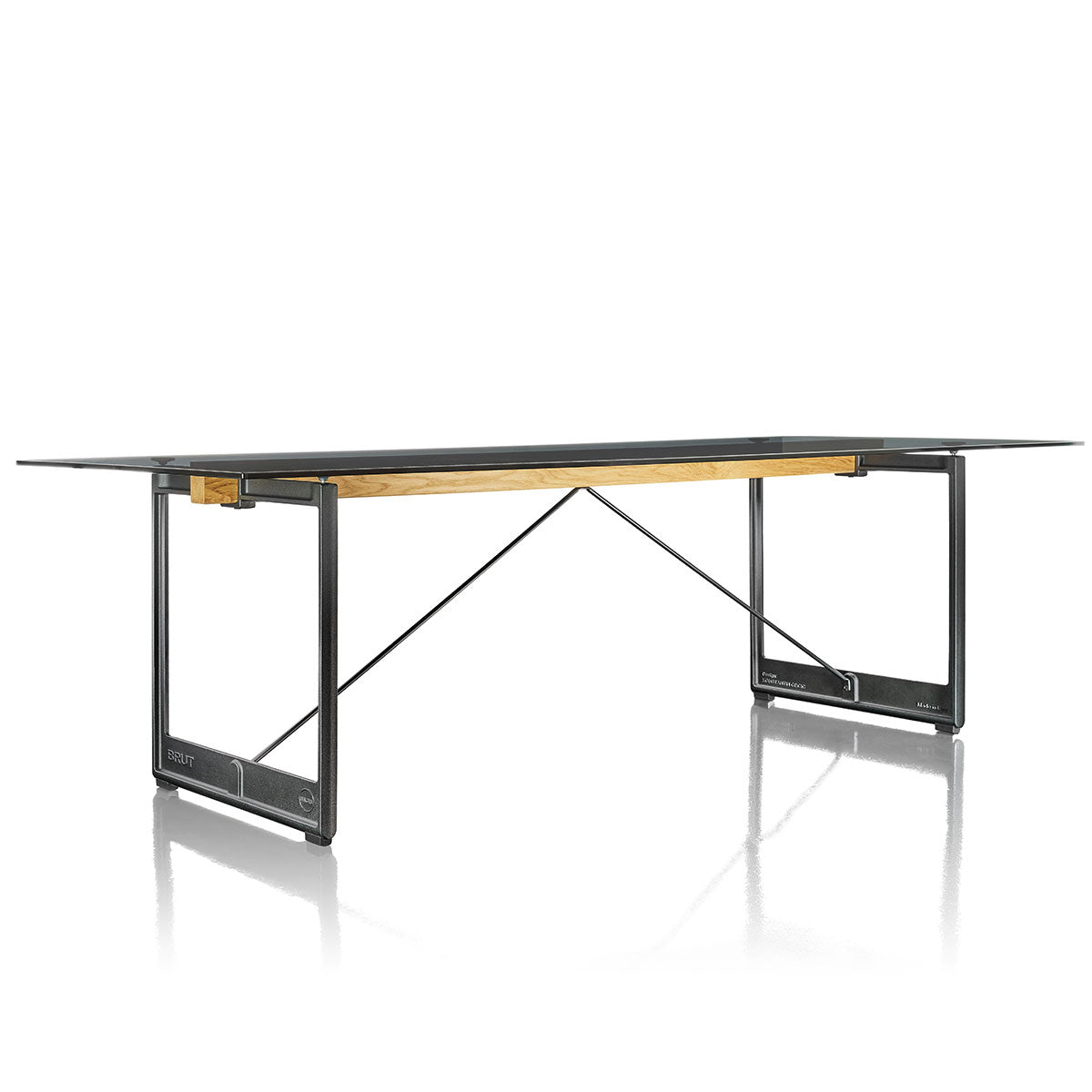Brut Dining Table | Clear Glass Top