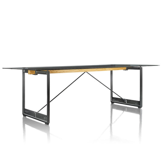 Brut Dining Table | Clear Glass Top