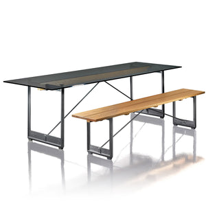 Brut Dining Table | Smoke Grey Glass Top