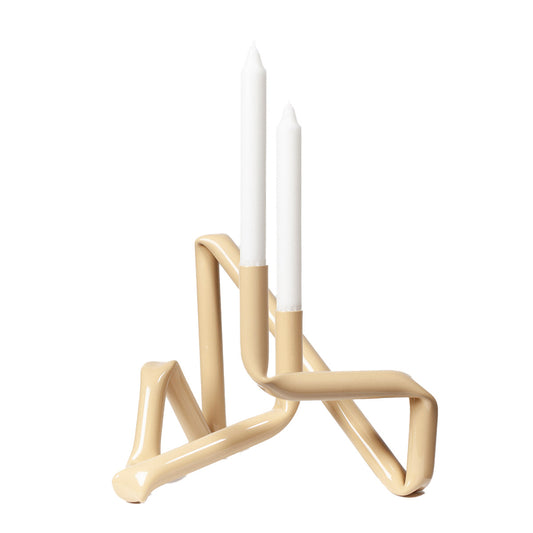 Bucatini Candle Holder | Beige Shiny