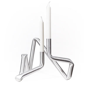 Bucatini Candle Holder | Brushed Aluminium