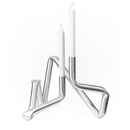 Bucatini Candle Holder | Brushed Aluminium