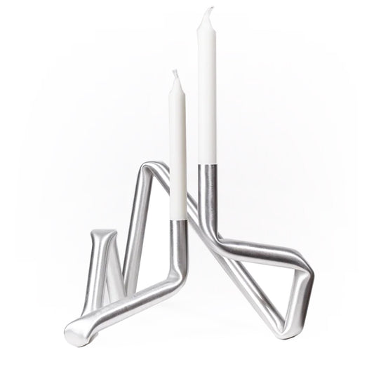 Bucatini Candle Holder | Brushed Aluminium