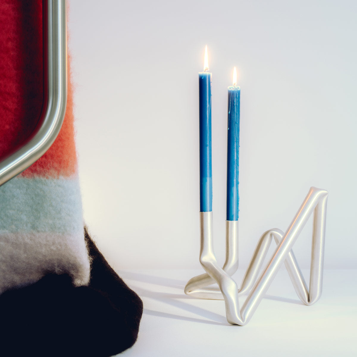 Bucatini Candle Holder | Brushed Aluminium