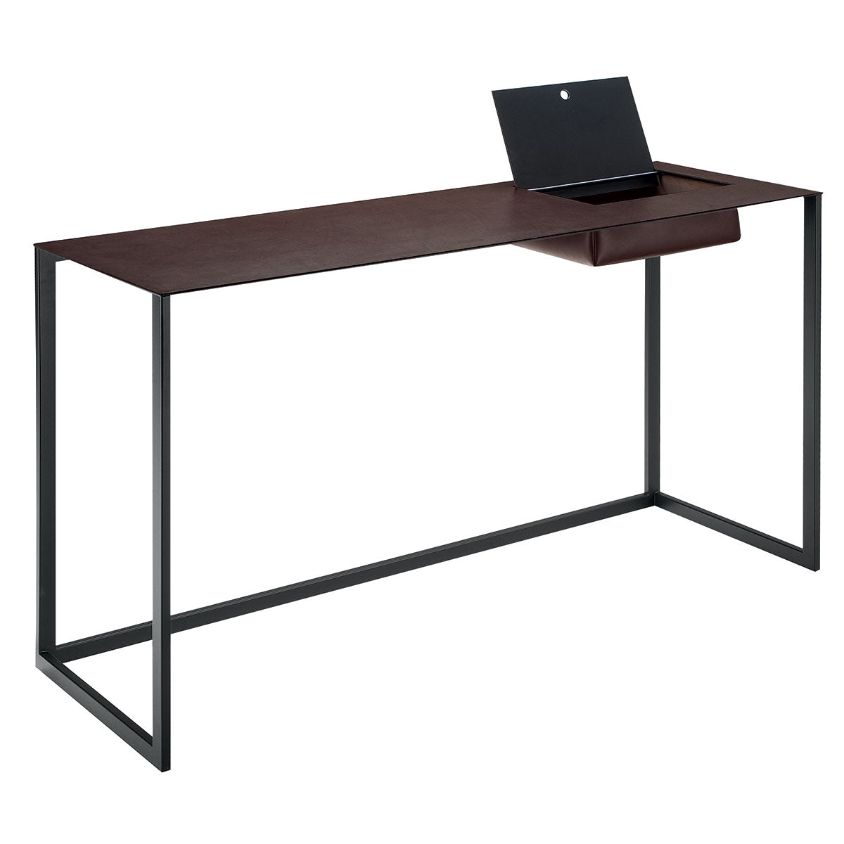 Calamo Desk | Dark Brown Cowhide