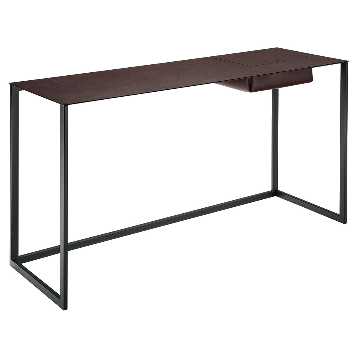 Calamo Desk | Dark Brown Cowhide