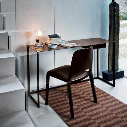 Calamo Desk | Dark Brown Cowhide