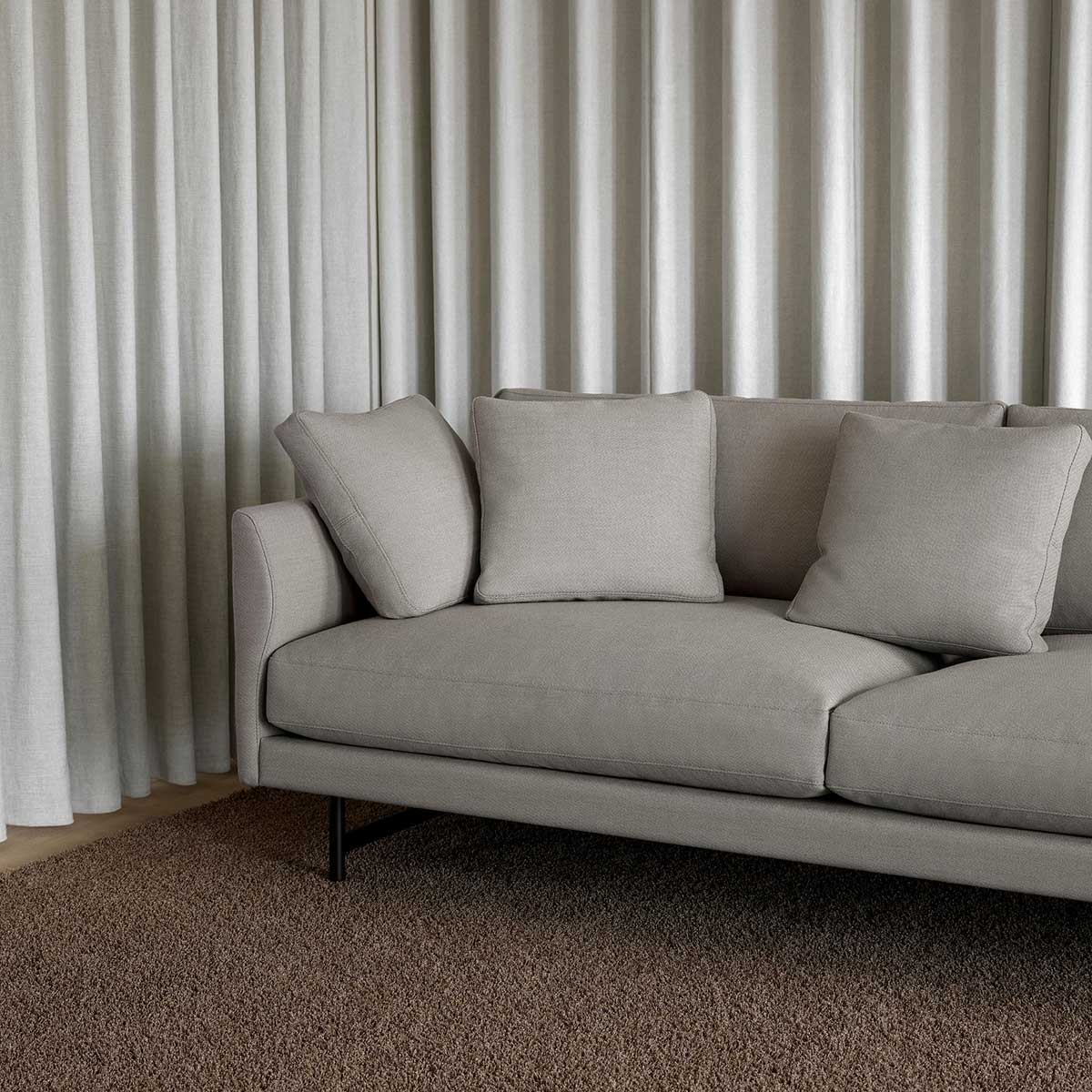 Calmo 2 Seat Sofa | Silver Grey Ruskin 16 Upholstery