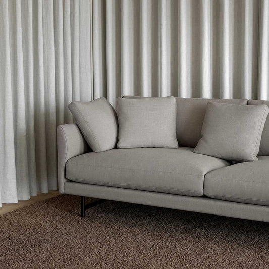 Calmo 2 Seat Sofa | Silver Grey Ruskin 16 Upholstery