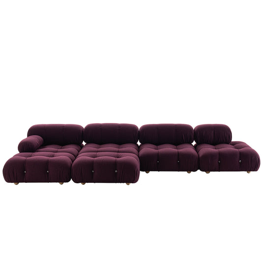 Camaleonda Modular Sofa | Black Red Bellano Fabric Upholstery