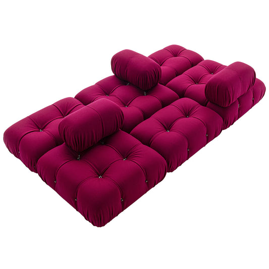 Camaleonda Modular Sofa | Black Red Bellano Fabric Upholstery