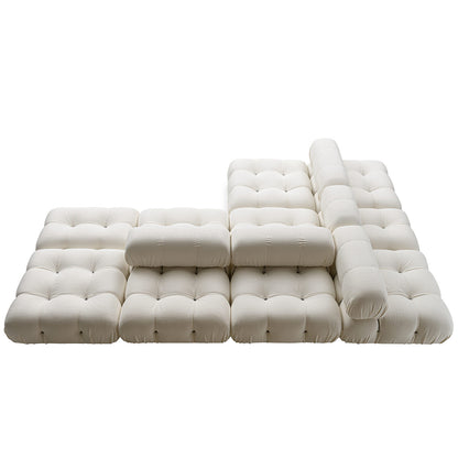 Camaleonda Modular Sofa | Ecru Bormio Fabric Upholstery