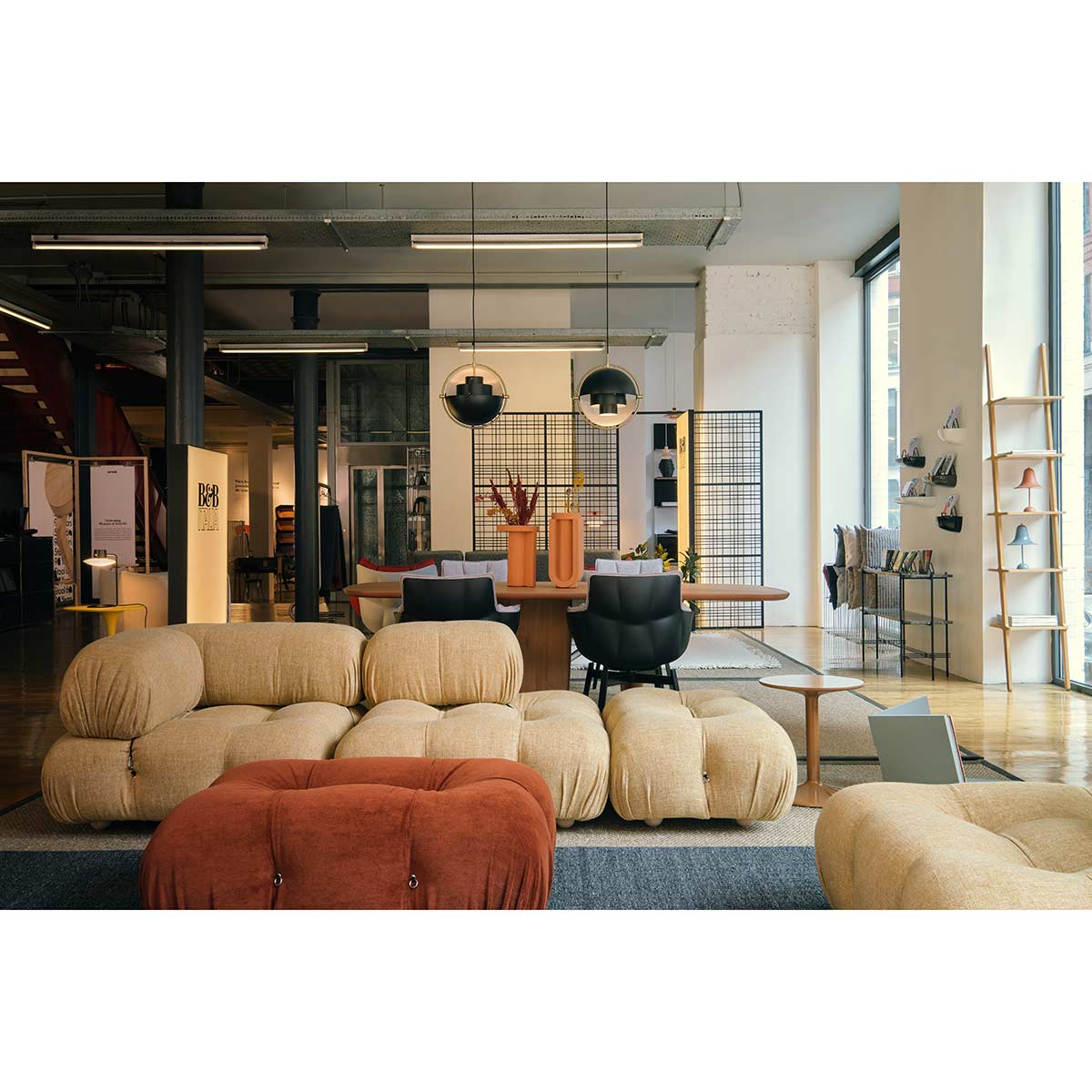 Camaleonda Modular Sofa | Ecru Bormio Fabric Upholstery