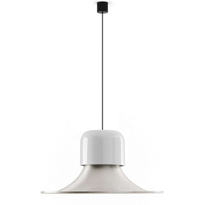 Campana Pendant Light | White Grey Shell Brushed Aluminium Shade