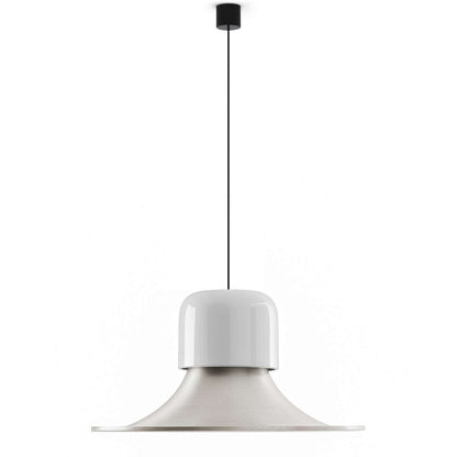 Campana Pendant Light | White Grey Shell Brushed Aluminium Shade