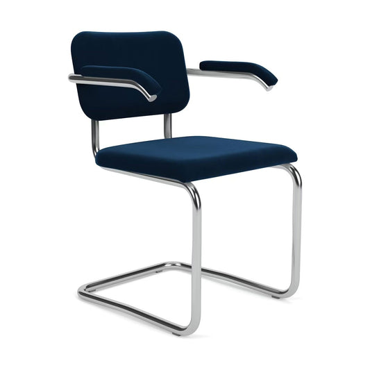 Cesca Side Chair Upholstered | Aviator Knoll Velvet Upholstery