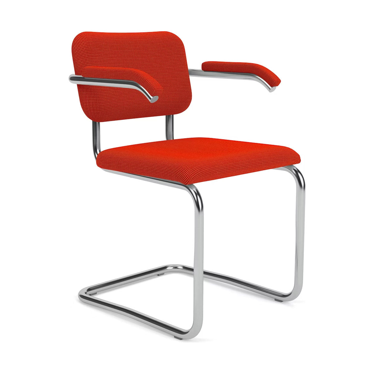Cesca Arm Chair Upholstered | Fire Red Cato Fabric Upholstery