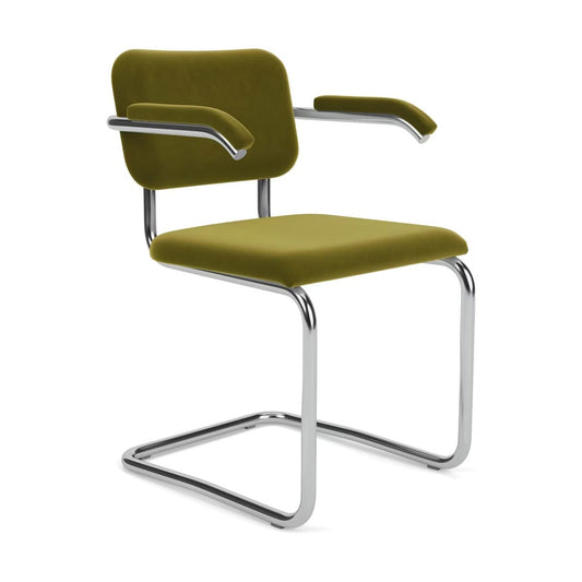 Cesca Side Chair Upholstered | Moss Knoll Velvet Upholstery