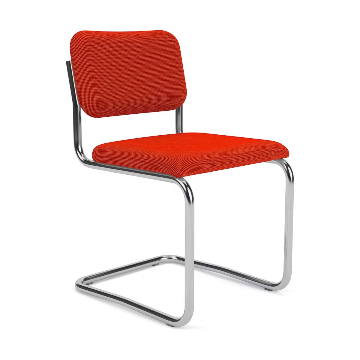 Cesca Side Chair Upholstered | Fire Red Cato Fabric Upholstery