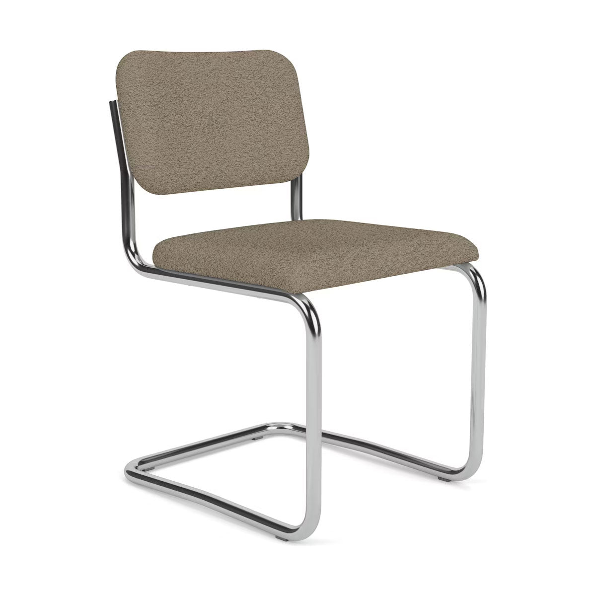 Cesca Side Chair Upholstered | Taupe Puff Fabric Upholstery